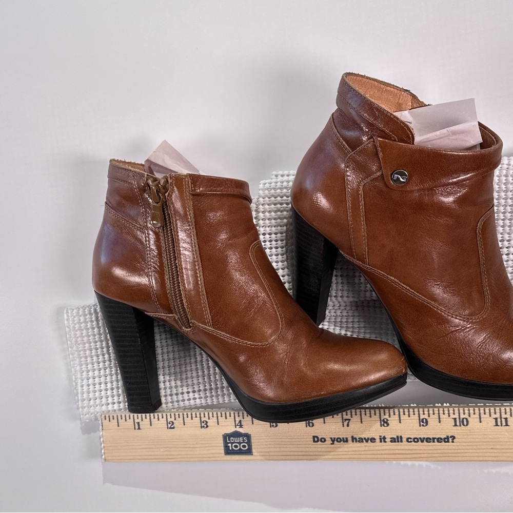 NeroGiardini Womens Leather Ankle Boots Made In Italy Block Heel Brown EU 37 - Picture 11 of 12